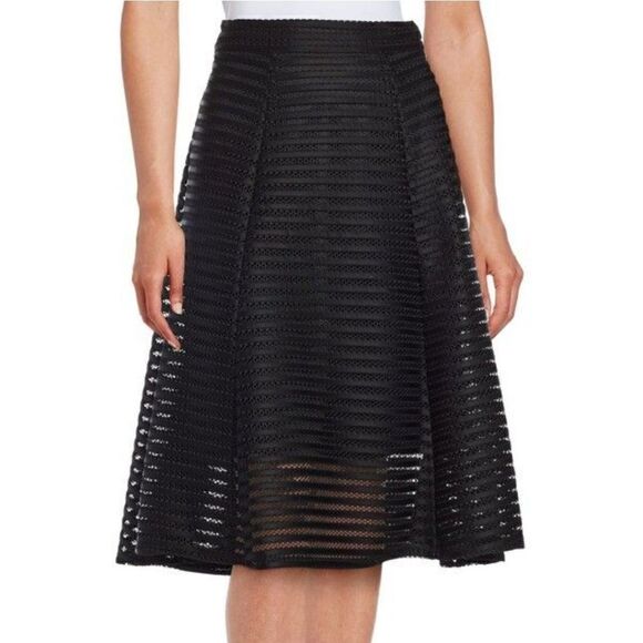 TFNC Striped Mesh Black Circle Skirt Size Small - Picture 1 of 8